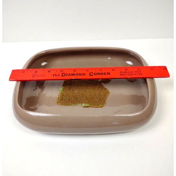 Vintage Rectangle Ceramic Planter Vase Shallow Pottery Bowl 11" MCM Made USA - Picture 10 of 10